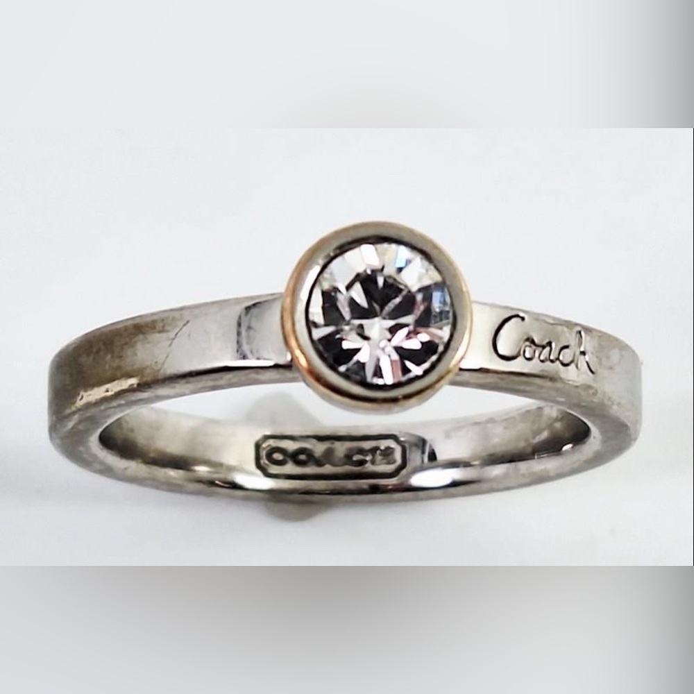 Coach Two-Tone Crystal Ring